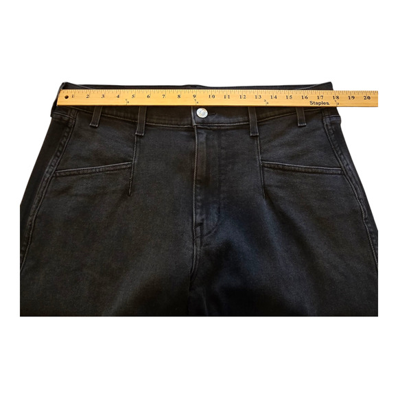 AYR Jeans Womens Size 33 Black Uni The Beat Barrel Cropped High-Rise Modern - Picture 8 of 10